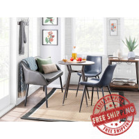 Lumisource BC-SHLTN BKCHAR Shelton Contemporary Bench in Black Metal Legs and Charcoal Faux Leather